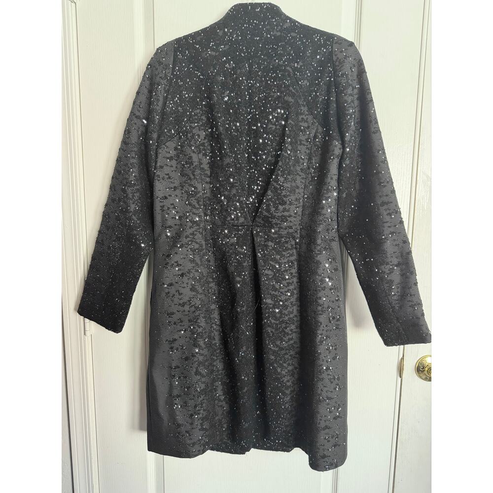 White House Black Market Ombre Sequin Coat Black NWT Medium Jacket Size M - Picture 3 of 15